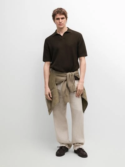 Поло из хлопкового трикотажа с регулярной посадкой- Заказать в России