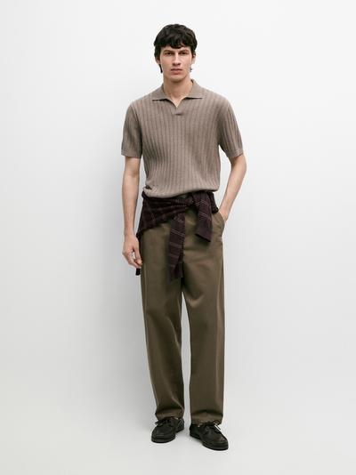 Massimo Dutti Поло свитер с кабельным узором