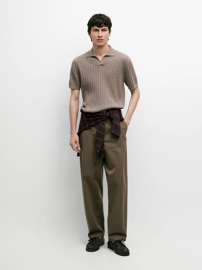 Поло свитер с кабельным узором- Заказать в России