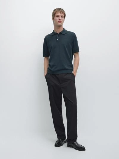 Свитер-поло из хлопкового трикотажа- Заказать в России