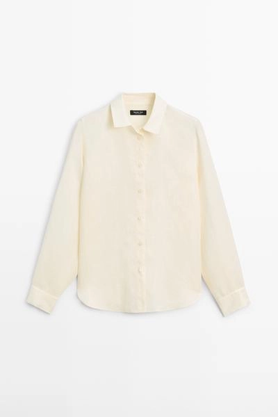 Рубашка из 100% льна со свободным покроем- Заказать в России