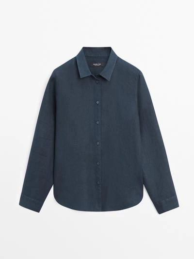 Рубашка из 100% льна со свободным кроем