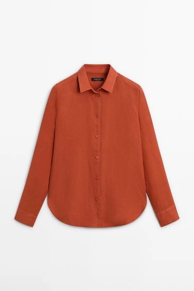 Рубашка из 100% льна- Заказать в России