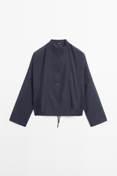 Massimo Dutti Куртка-бомбер с отложным воротником и деталями на пуговицах