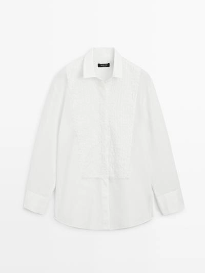 Рубашка с застежкой на пуговицы и аппликацией- Заказать в России