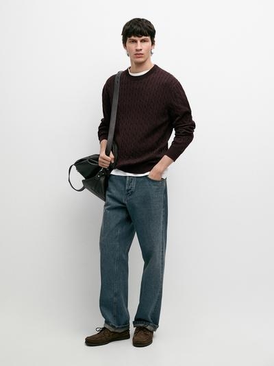 Massimo Dutti Свитер из хлопкового кабельного вязания