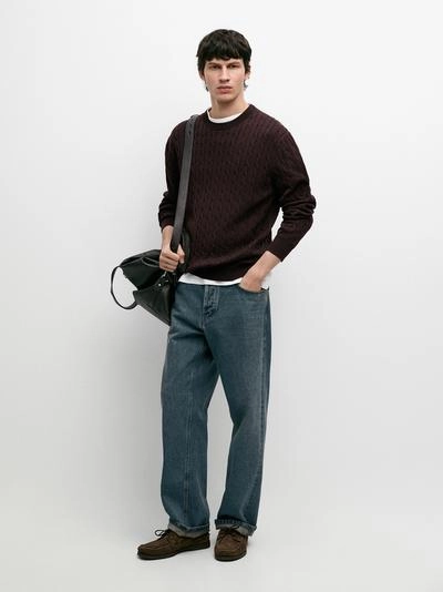 Свитер из хлопкового кабельного вязания- Заказать в России