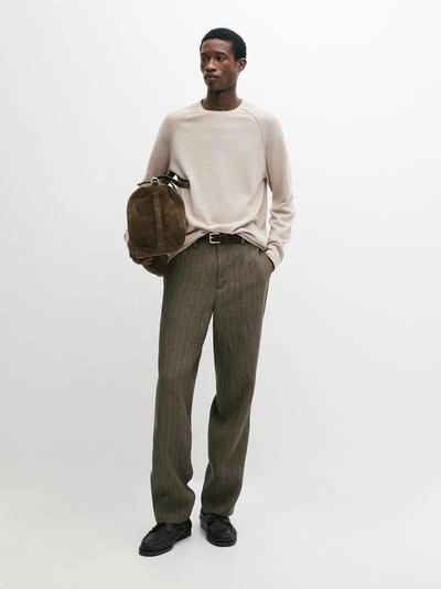 Свитер из льносмесовой вязаной ткани