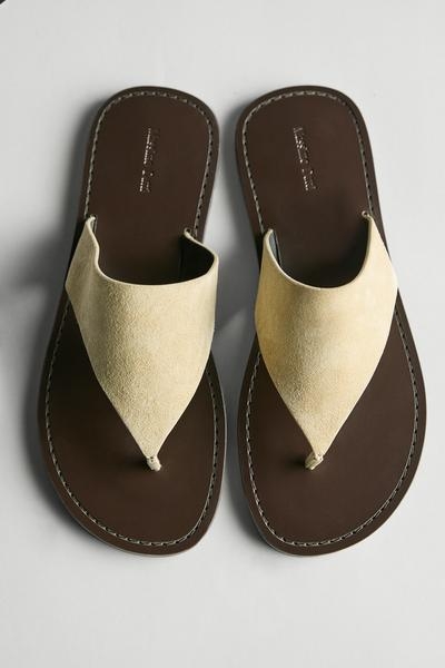 Massimo Dutti Сандалии с разделителем для пальцев из натуральной кожи