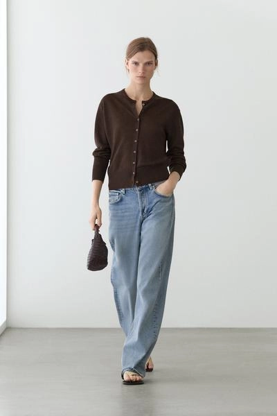 Кардиган из льна с пуговицами- Заказать в России