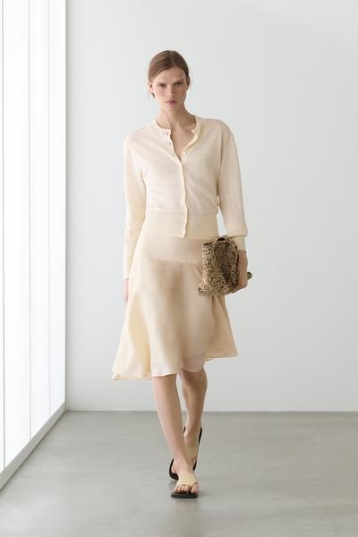 Massimo Dutti Кардиган из льна с пуговицами купить с доставкой.