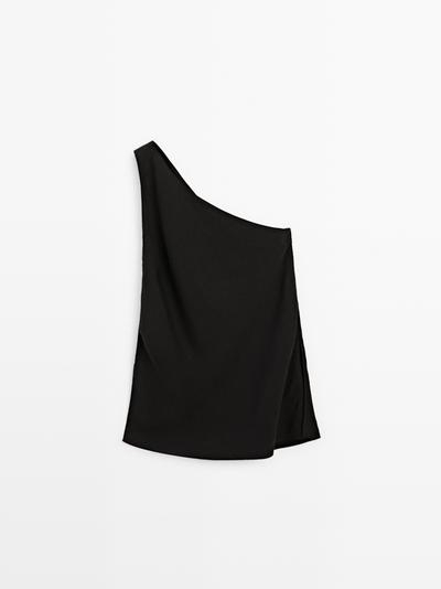 Massimo Dutti Топ из льняной смеси с асимметричной спинкой