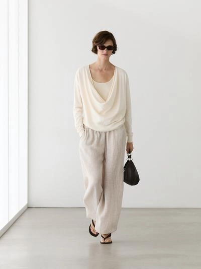 Трикотажный свитер из хлопкового смесового волокна с воротником-хомутом- Заказать в России