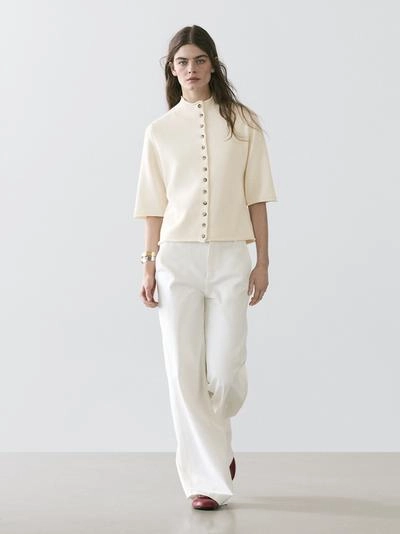 Кофточка с короткими рукавами и запахом- Заказать в России