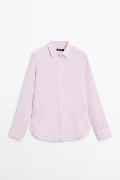 Рубашка из 100% льна в полоску- Заказать в России