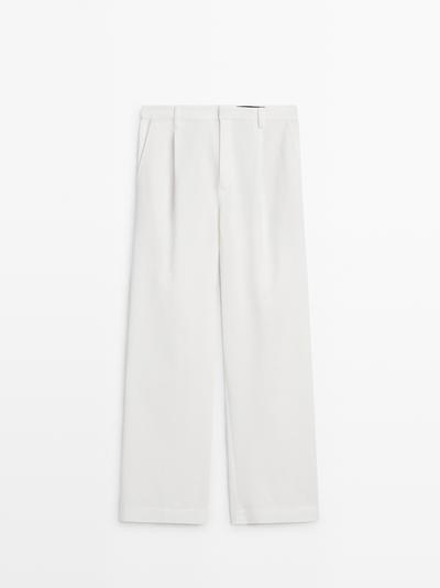 Massimo Dutti Хлопковые брюки с защипами