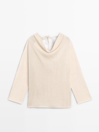 Massimo Dutti Свитер из 100% хлопка с завязками на спине