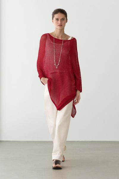 Massimo Dutti Асимметричная накидка из хлопкового микса