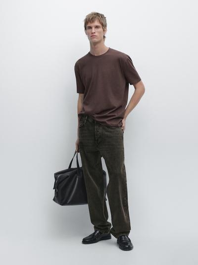 Massimo Dutti Футболка из хлопкового трикотажа с коротким рукавом