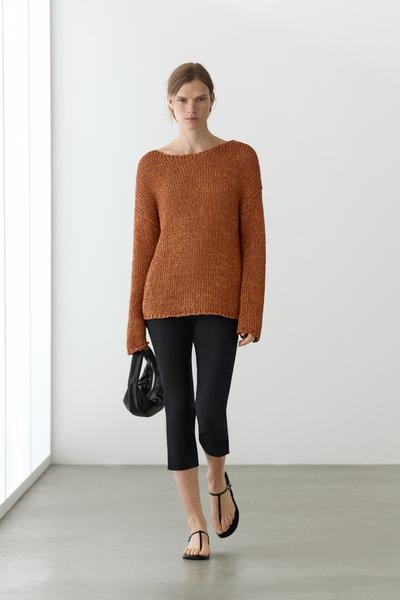 Massimo Dutti Свитер с вырезами из хлопкового микса