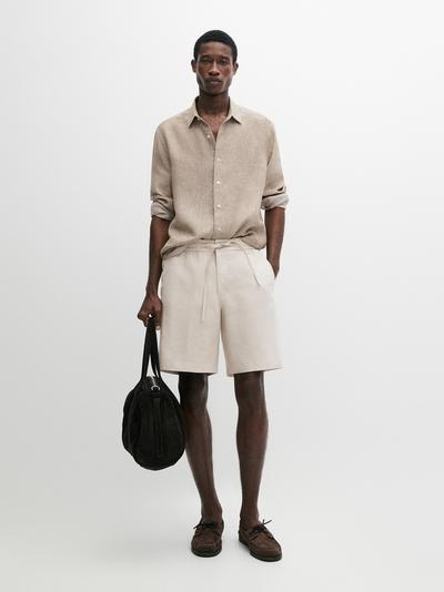 Massimo Dutti Шорты-бермуды из 100% льна
