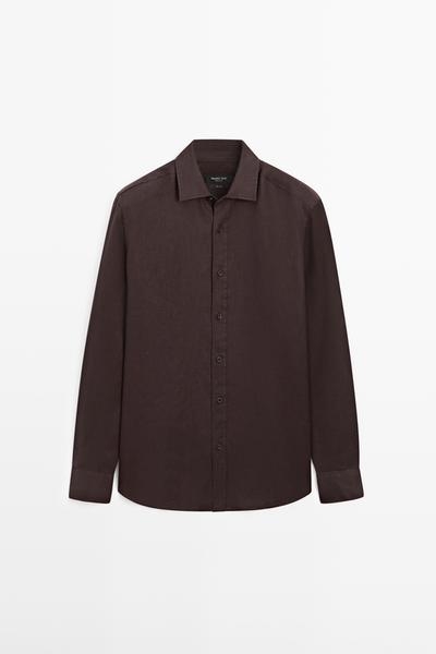 Massimo Dutti Рубашка из 100% льна в стиле SLIM FIT