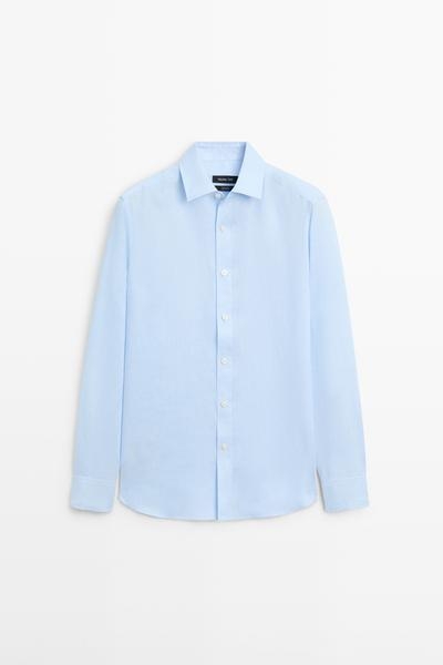 Massimo Dutti Рубашка из 100% льна с узким кроем