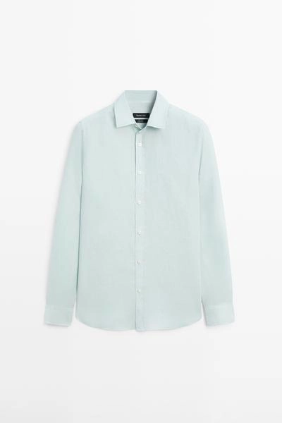 Рубашка из 100% льна в зауженном фасоне- Заказать в России