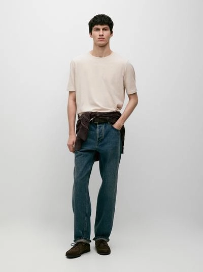 Футболка с короткими рукавами из льняной смеси- Заказать в России