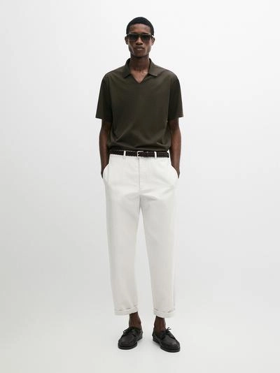 Поло с v-образным вырезом из хлопка- Заказать в России