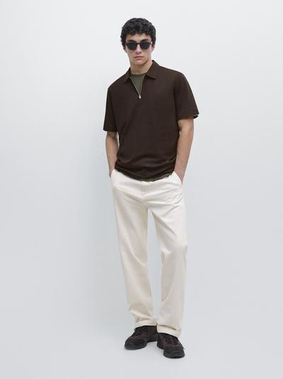 Massimo Dutti Поло с коротким рукавом и молнией