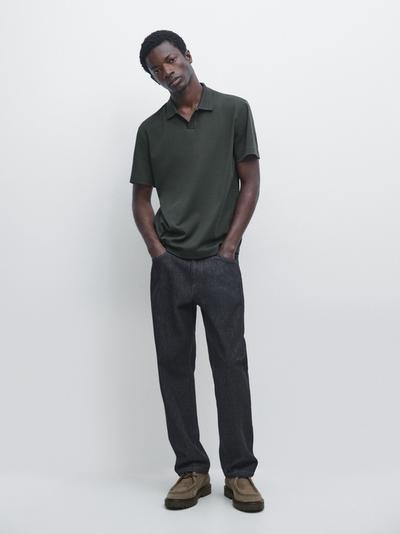 Massimo Dutti Поло с коротким рукавом из 100% хлопка