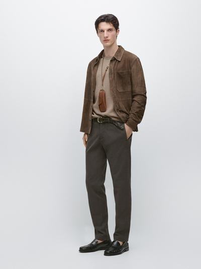 Massimo Dutti Брюки SLIM FIT из хлопкового смесового материала
