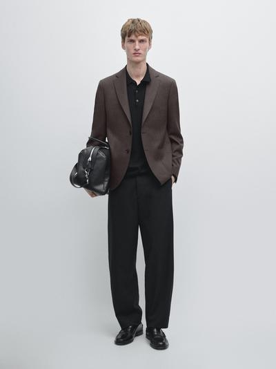 Massimo Dutti Брюки приталенного кроя из трехслойной шерсти