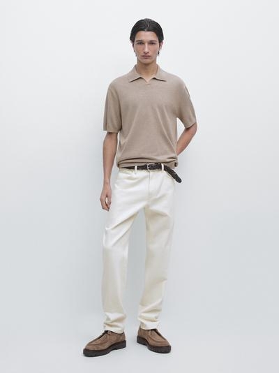 Massimo Dutti Водолазка-поло из хлопкового трикотажа