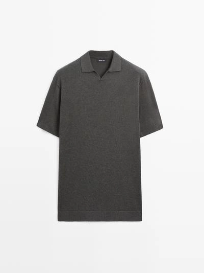 Поло-свитер из хлопково-шерстяной смеси- Заказать в России