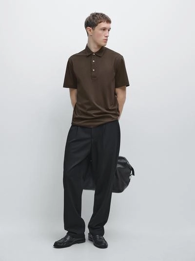 Поло из хлопково-смешаного трикотажа- Заказать в России