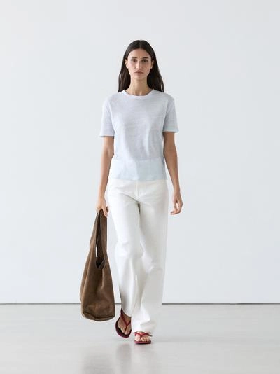 Льняная футболка с короткими рукавами- Заказать в России