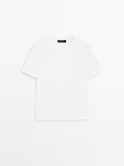 Massimo Dutti Футболка с короткими рукавами из льна