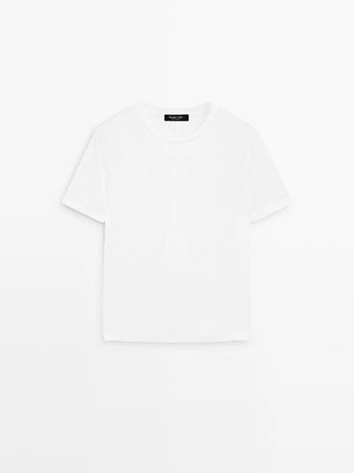 Футболка с короткими рукавами из льна- Заказать в России