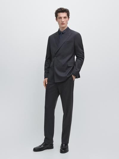 Massimo Dutti Пиджак из шерсти COOL WOOL с двумя рядами пуговиц