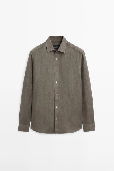 Рубашка свободного кроя из 100% льна- Заказать в России