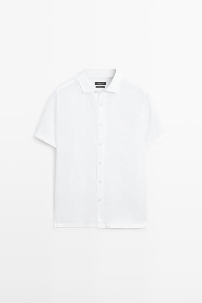 Massimo Dutti Рубашка с короткими рукавами из 100% льна