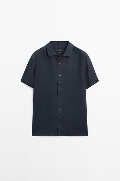 Massimo Dutti Рубашка с коротким рукавом из 100% льна купить с доставкой.