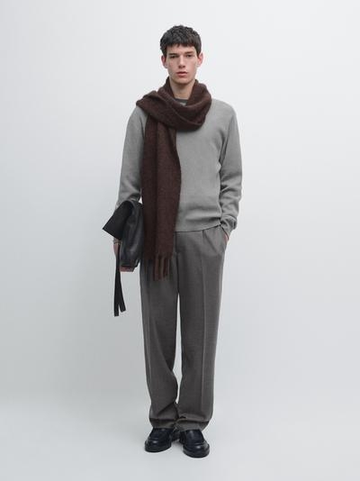 Massimo Dutti Свитер из хлопкового трикотажа с круглым вырезом купить с доставкой.