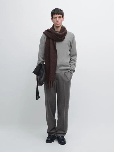 Свитер из хлопкового трикотажа с круглым вырезом- Заказать в России