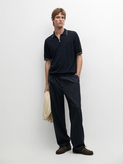 Massimo Dutti Вязанный свитр с воротником детализированным