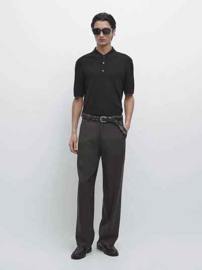 Свитер-поло из мериносовой шерсти- Заказать в России