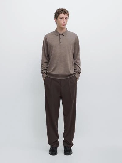 Вязаный свитер из шерсти с воротником-поло- Заказать в России