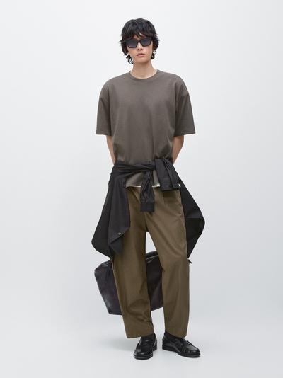 Massimo Dutti Футболка свободного кроя из хлопкового микса с коротким рукавом